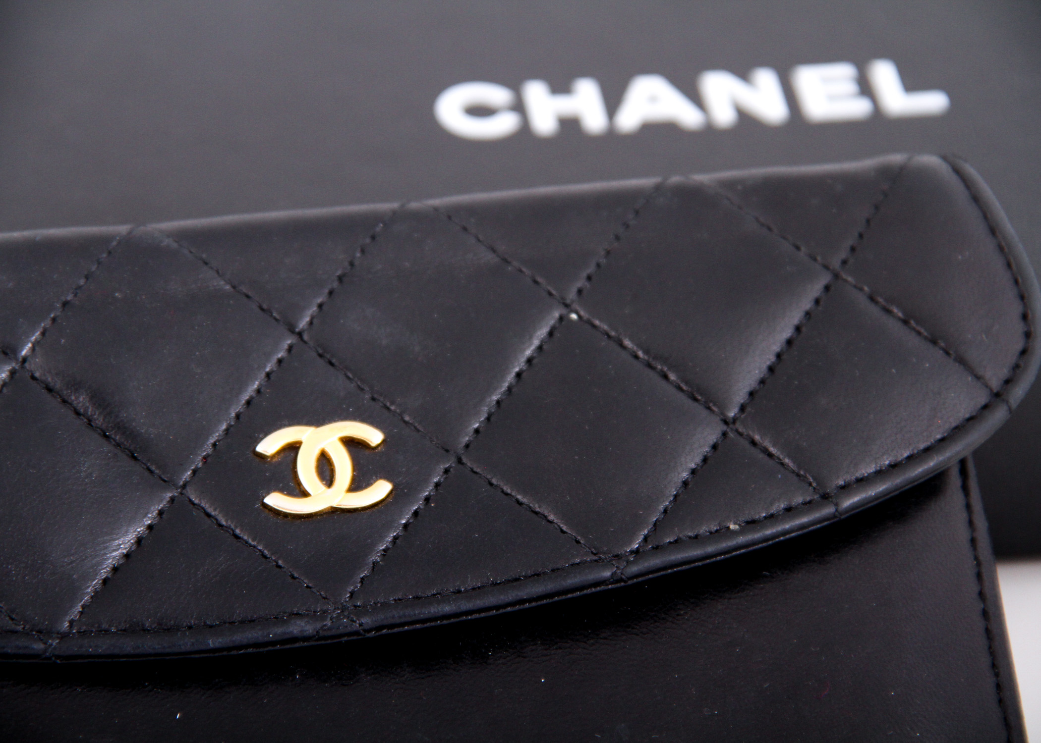 Vintage Chanel Quilted Lambskin Leather Wallet