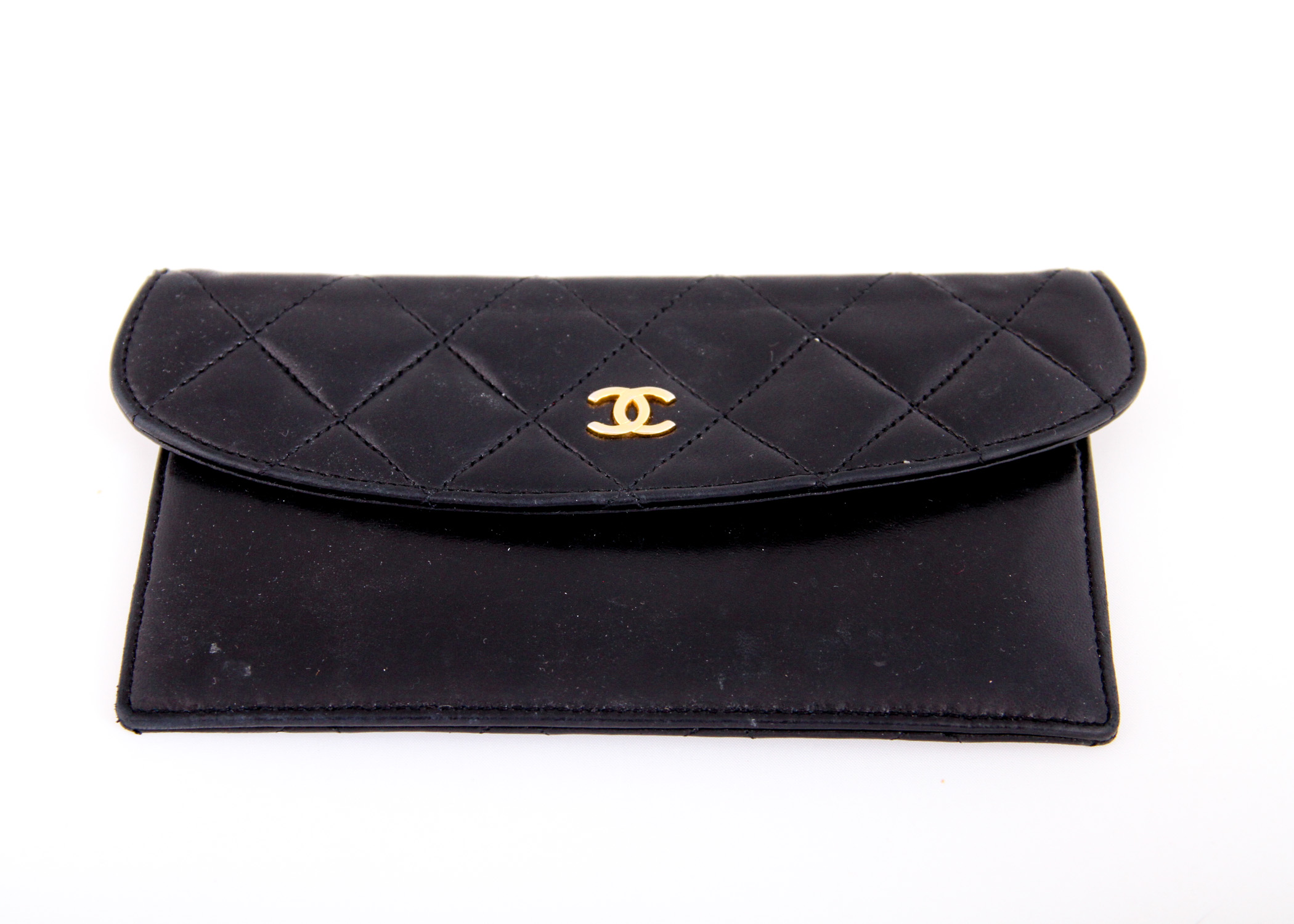 Vintage Chanel Quilted Lambskin Leather Wallet