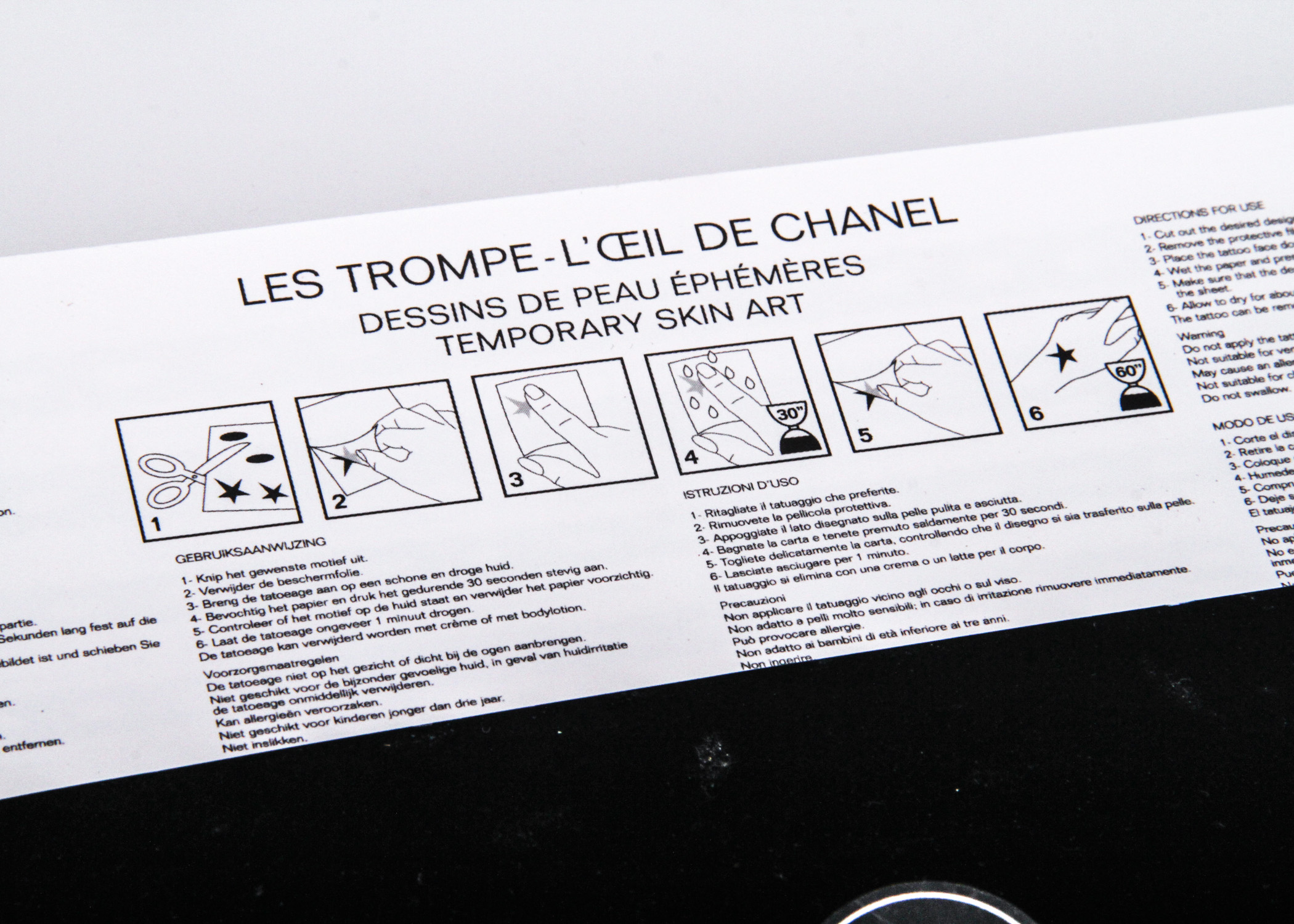 Collection of Chanel Temporary Tattoos