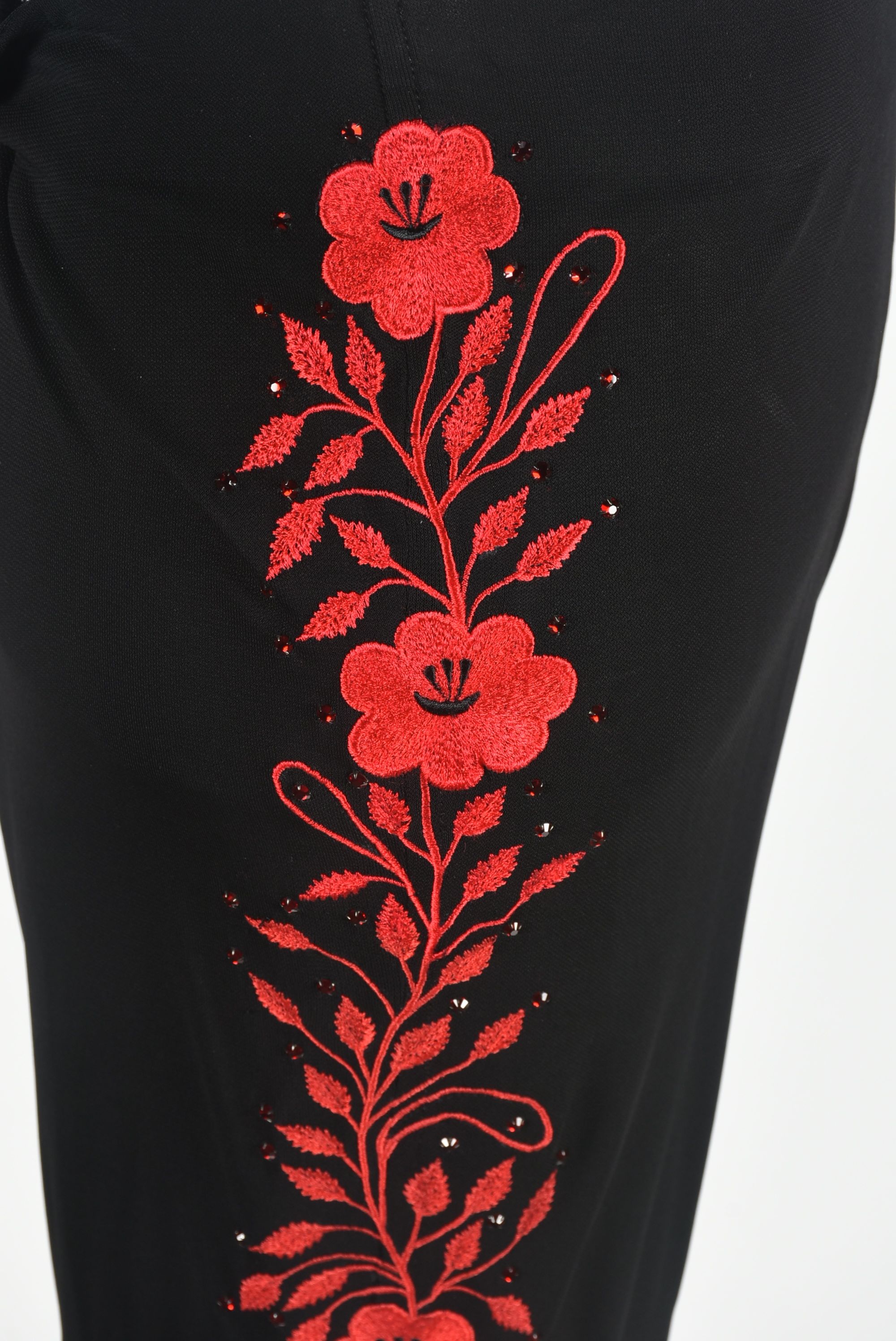 Manuel Custom Made Embroidered Blouse and Pants Embellished with Swarovski Crystal Rhinestones