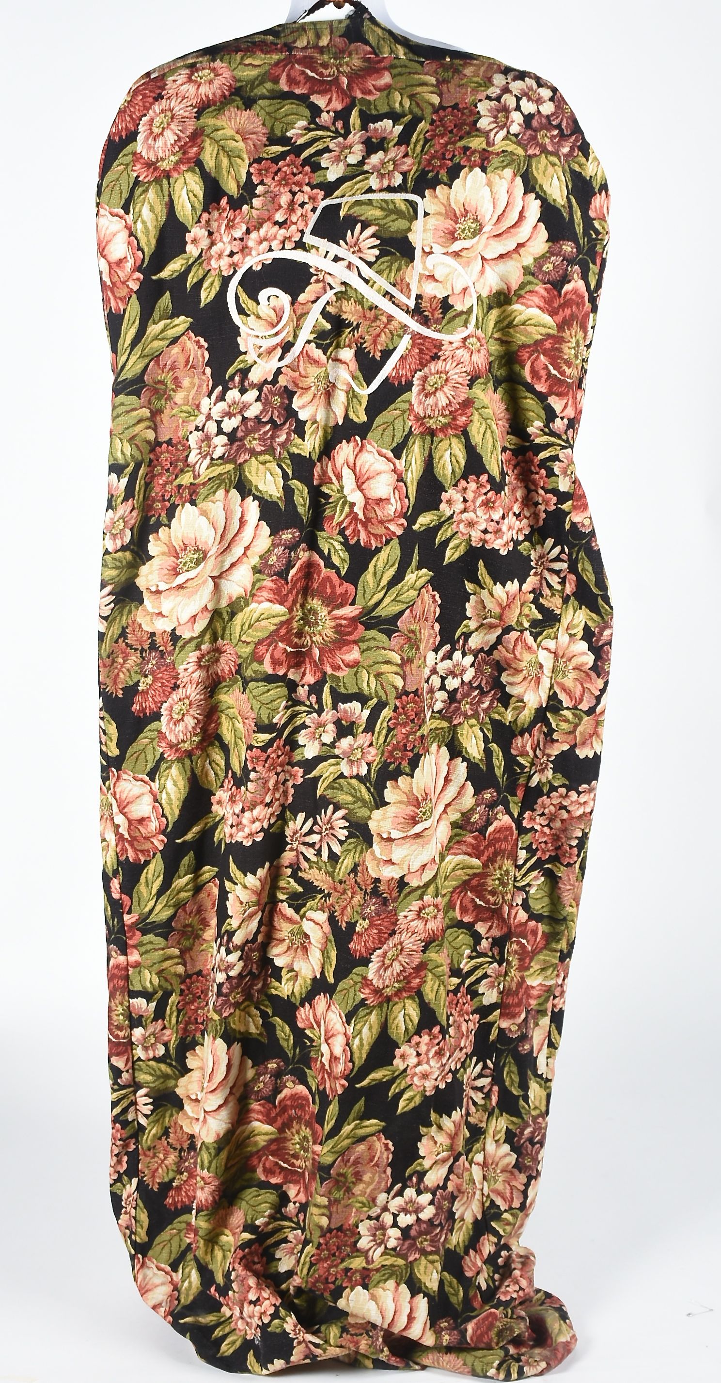 Custom Made Black Velvet and Lace Embellished Formal Gown