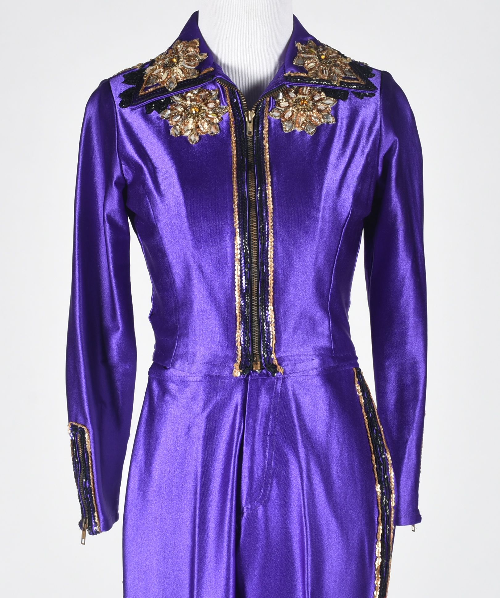 Vintage Bojeongles Originals Embellished Purple Spandex Stage Ensemble Tanya Wore on "Tanya Tucker, Live" Album Cover