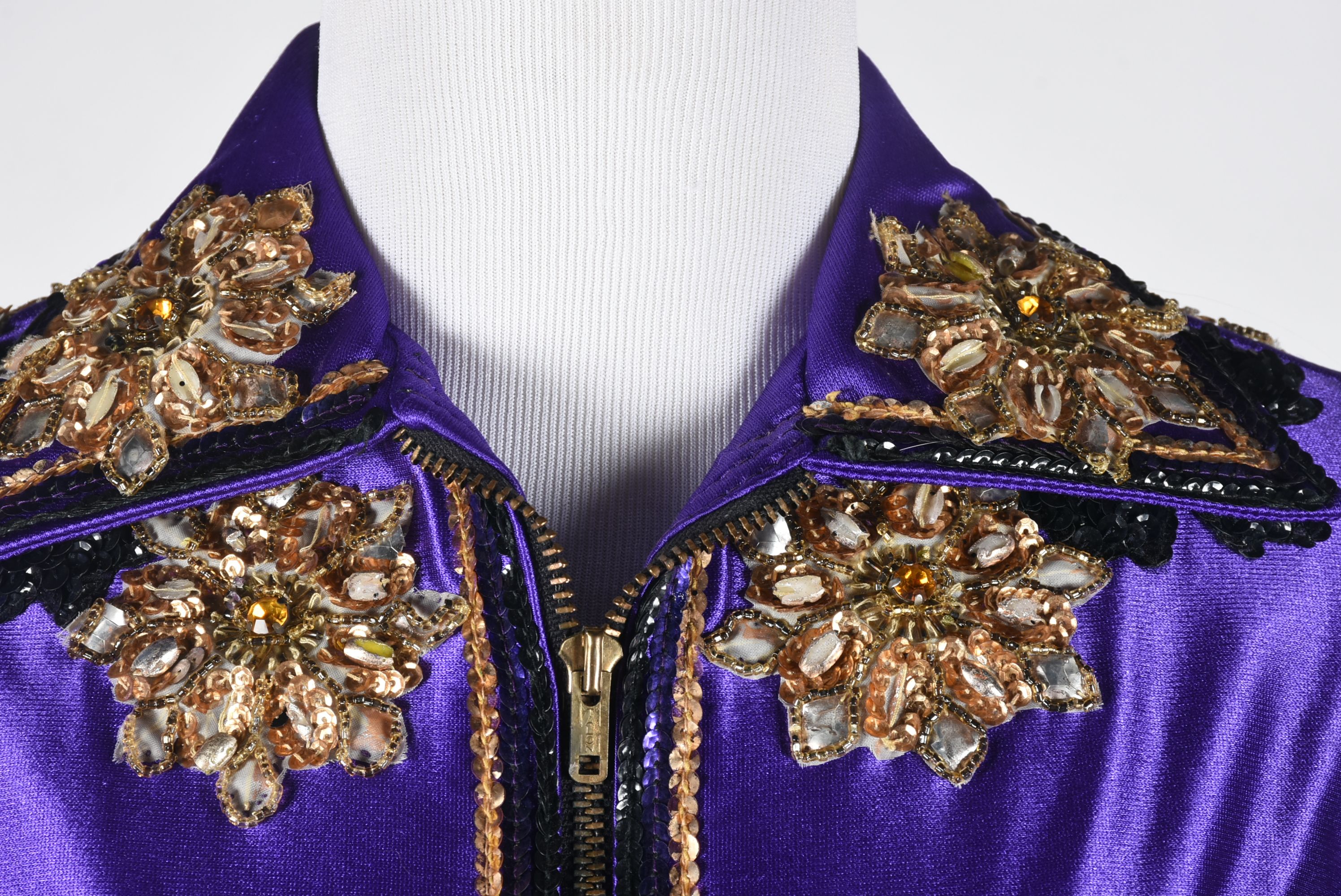 Vintage Bojeongles Originals Embellished Purple Spandex Stage Ensemble Tanya Wore on "Tanya Tucker, Live" Album Cover