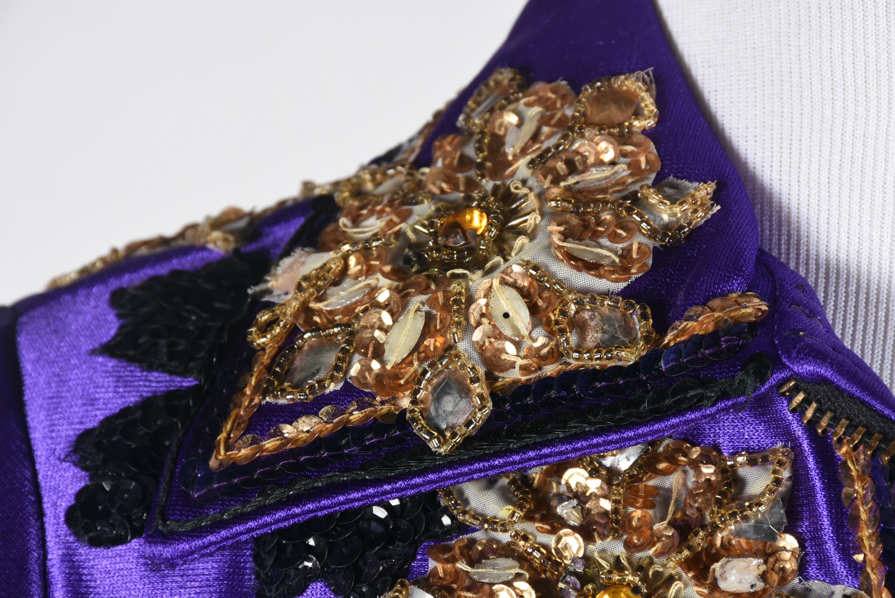 Vintage Bojeongles Originals Embellished Purple Spandex Stage Ensemble Tanya Wore on "Tanya Tucker, Live" Album Cover