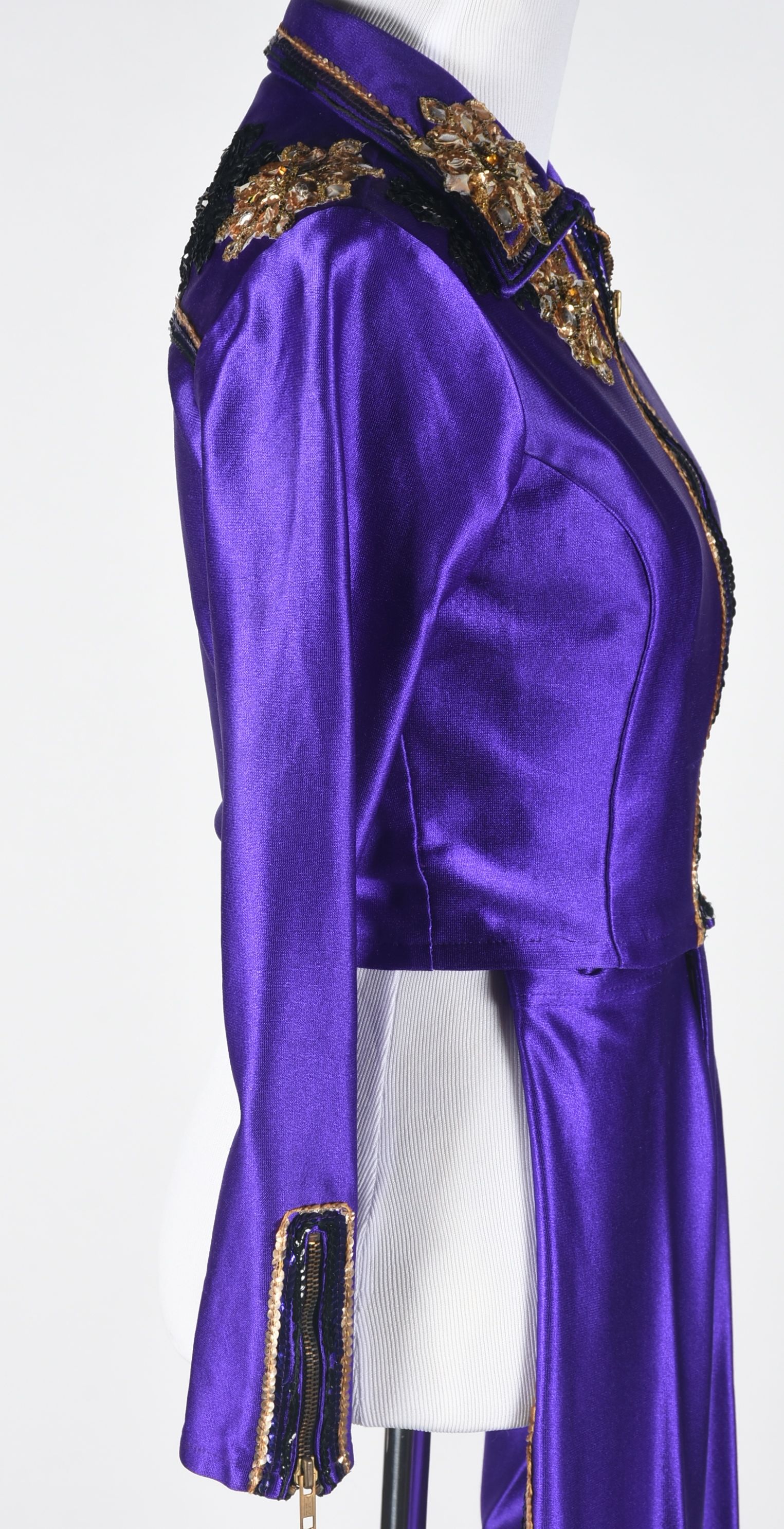 Vintage Bojeongles Originals Embellished Purple Spandex Stage Ensemble Tanya Wore on "Tanya Tucker, Live" Album Cover