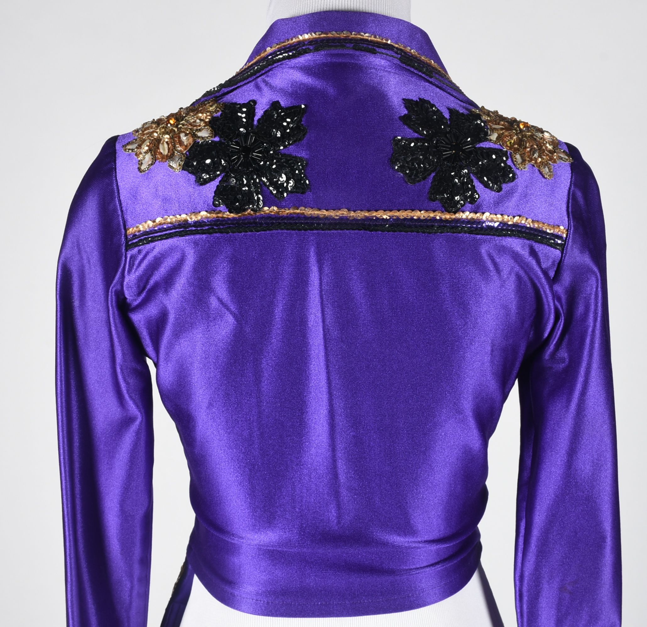 Vintage Bojeongles Originals Embellished Purple Spandex Stage Ensemble Tanya Wore on "Tanya Tucker, Live" Album Cover