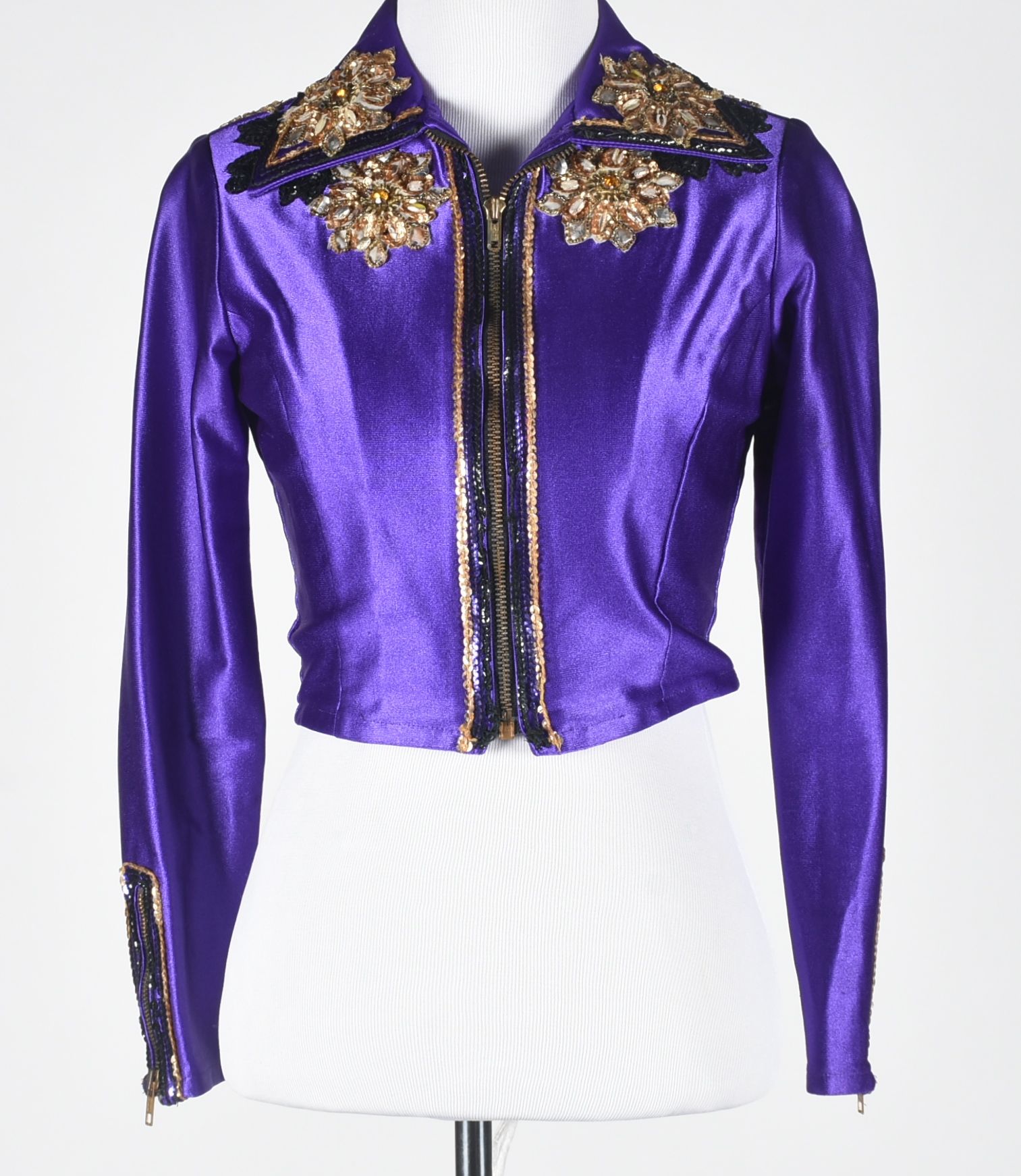 Vintage Bojeongles Originals Embellished Purple Spandex Stage Ensemble Tanya Wore on "Tanya Tucker, Live" Album Cover