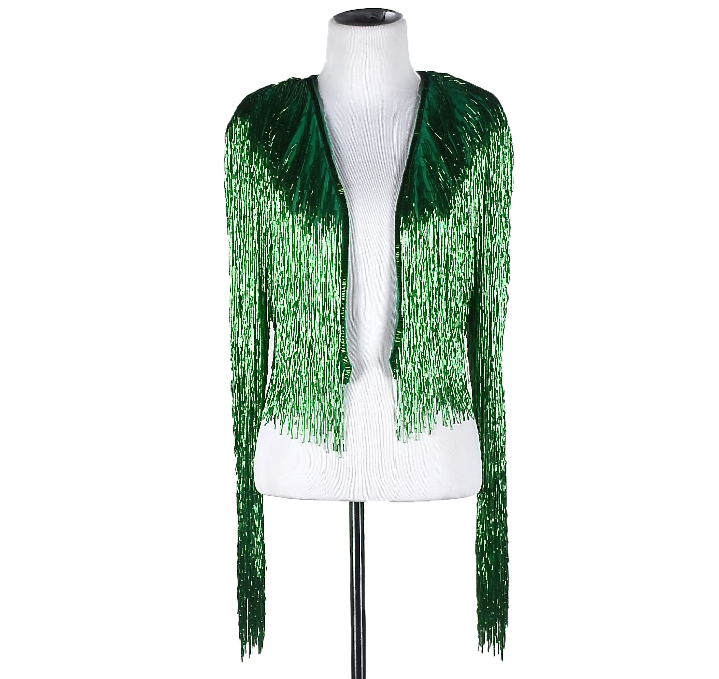 Vintage Sable of Dallas Emerald Green Beaded Evening Jacket