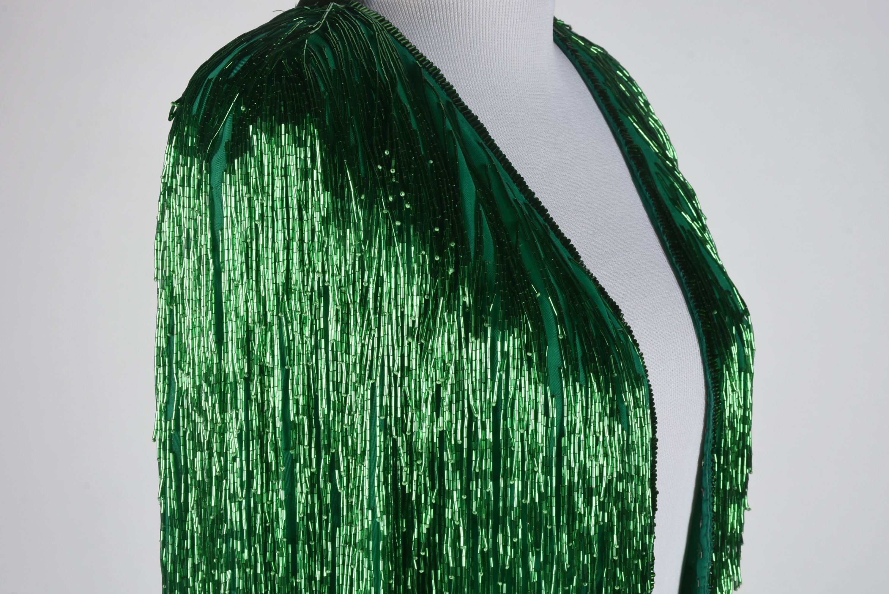 Vintage Sable of Dallas Emerald Green Beaded Evening Jacket