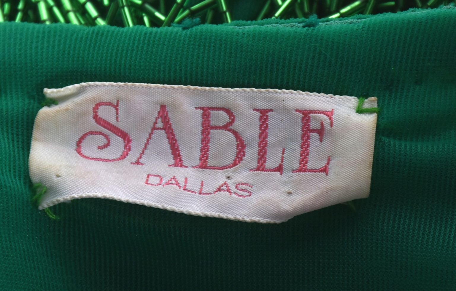 Vintage Sable of Dallas Emerald Green Beaded Evening Jacket