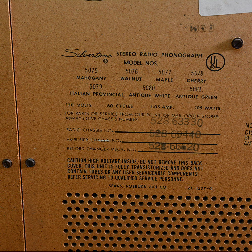 Sears Silvertone Stereo Cabinet Record Player