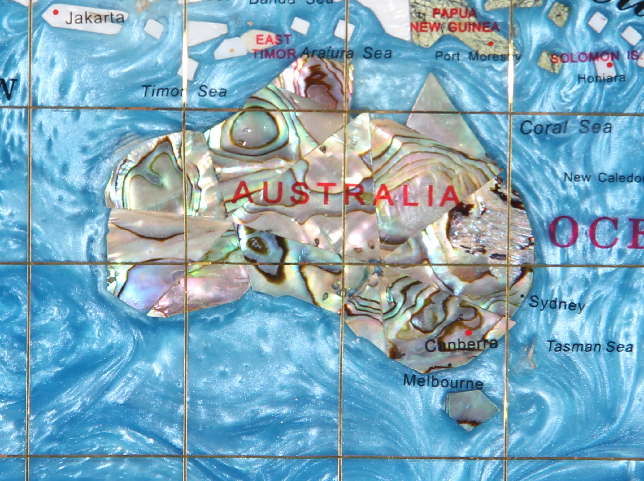 Framed Mixed Media Map of the World