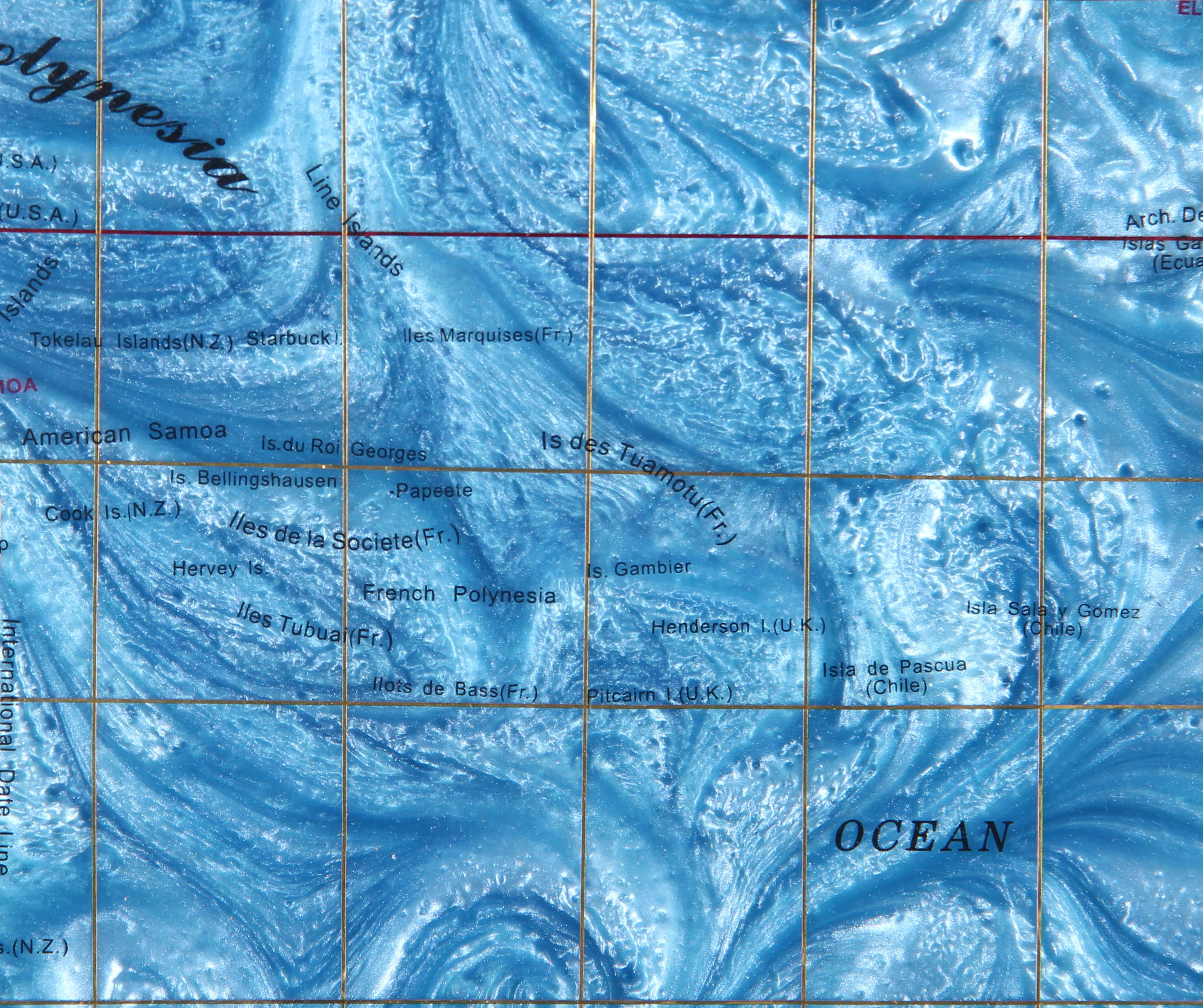 Framed Mixed Media Map of the World