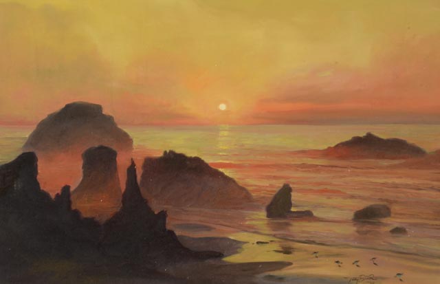 Tony Birr Vintage Original Seascape Oil Painting