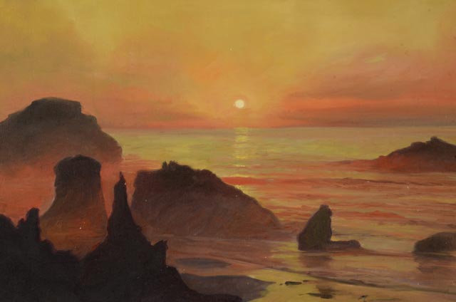 Tony Birr Vintage Original Seascape Oil Painting