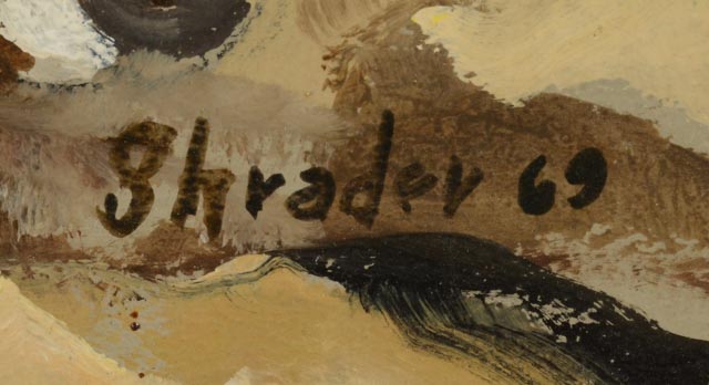 Shrader Vintage Acrylic on Board Horse and Jockey Painting