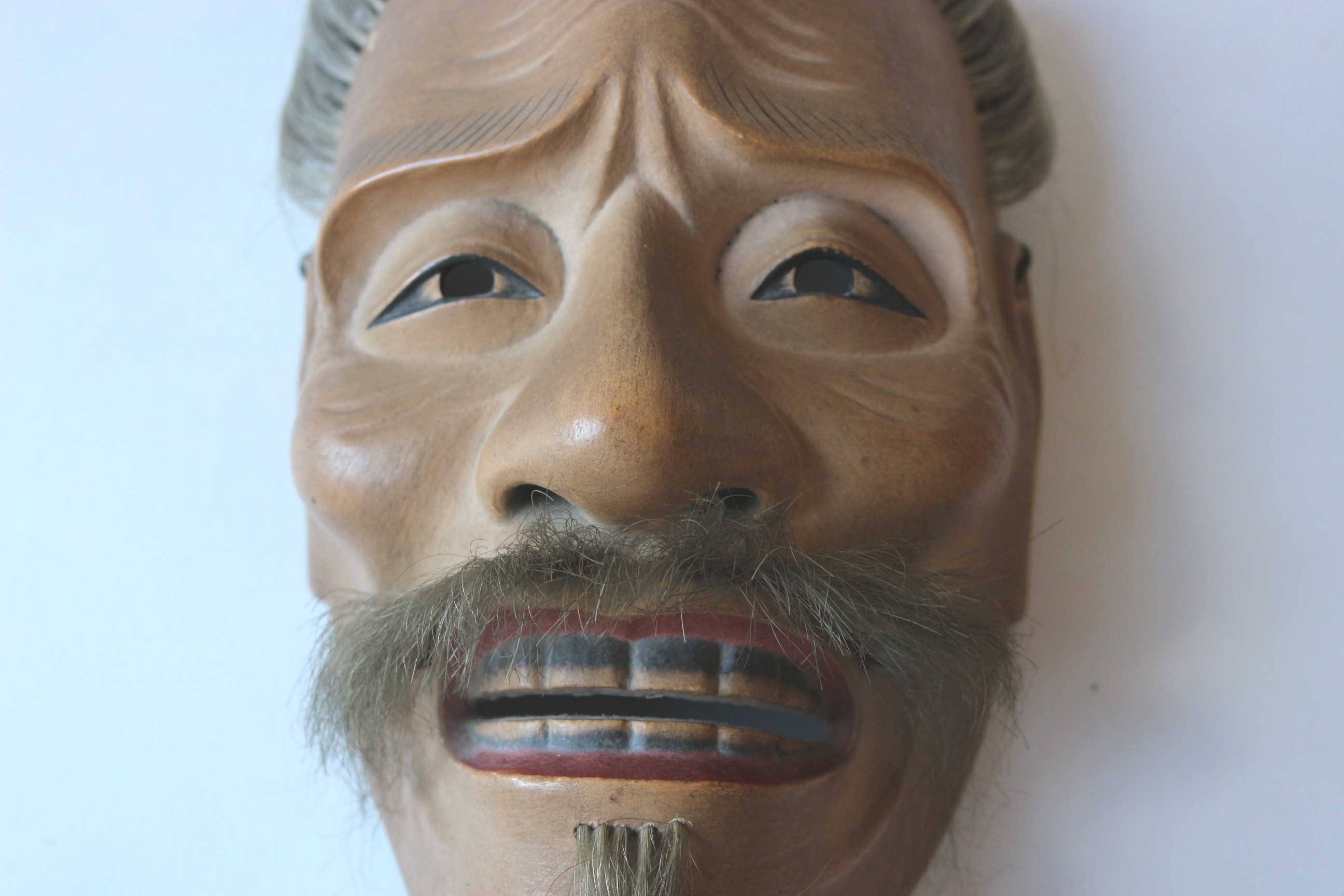 Japanese "Sankō-jō" Noh Wood Mask