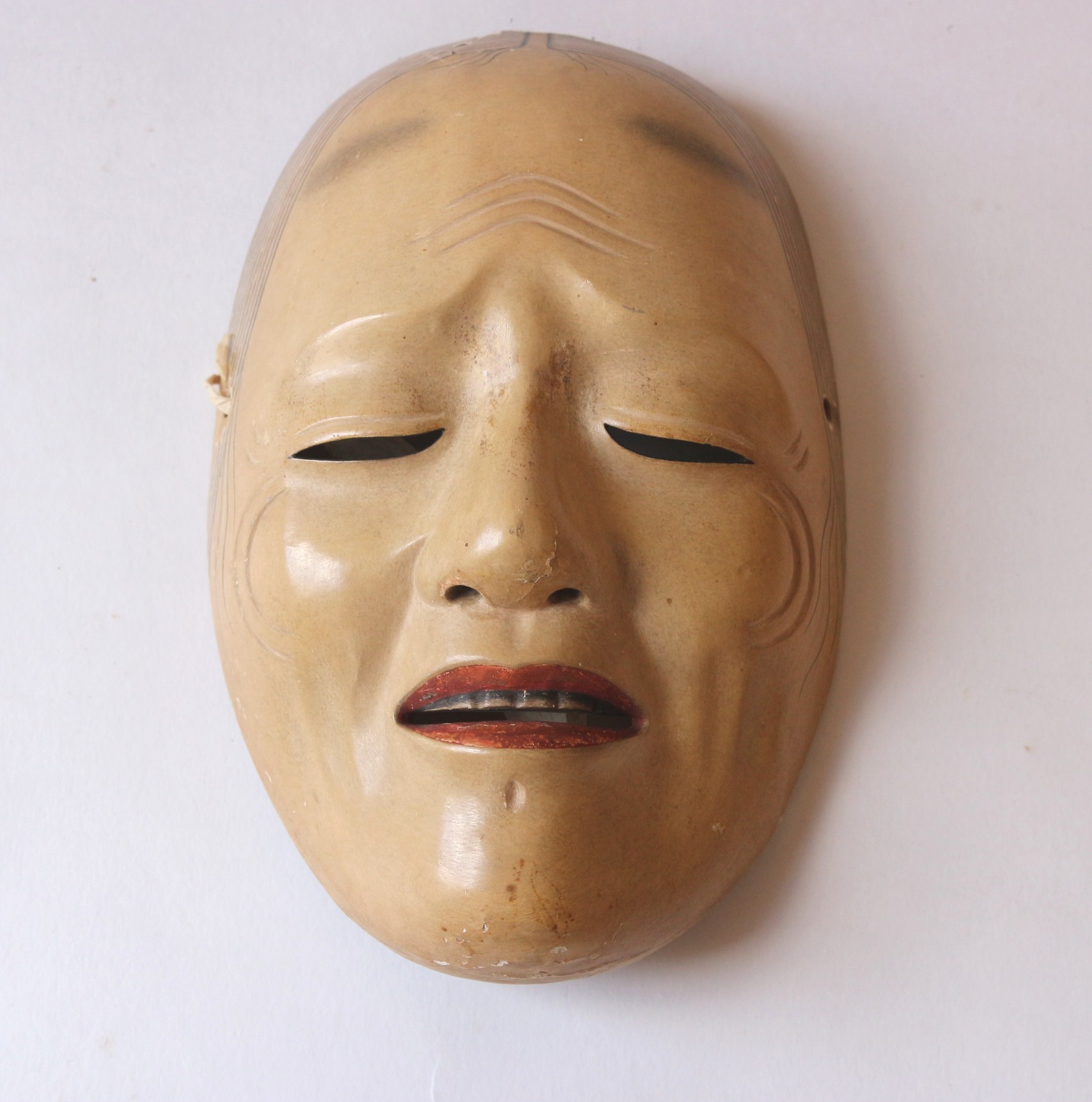 Japanese "Shiro-shakumi" Wood Mask