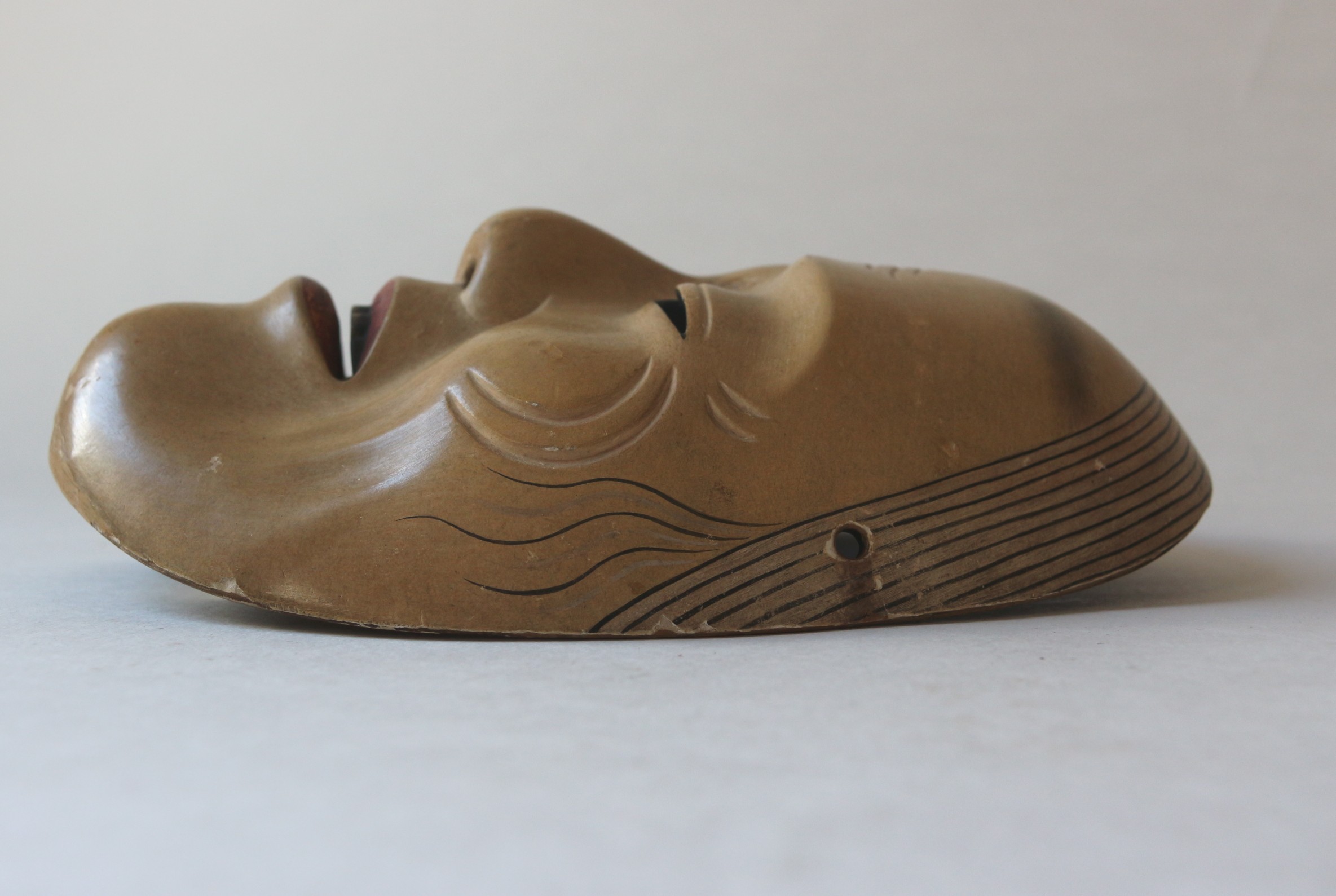 Japanese "Shiro-shakumi" Wood Mask