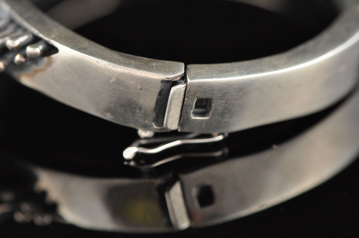 Large Smoky Quartz Silver Bangle