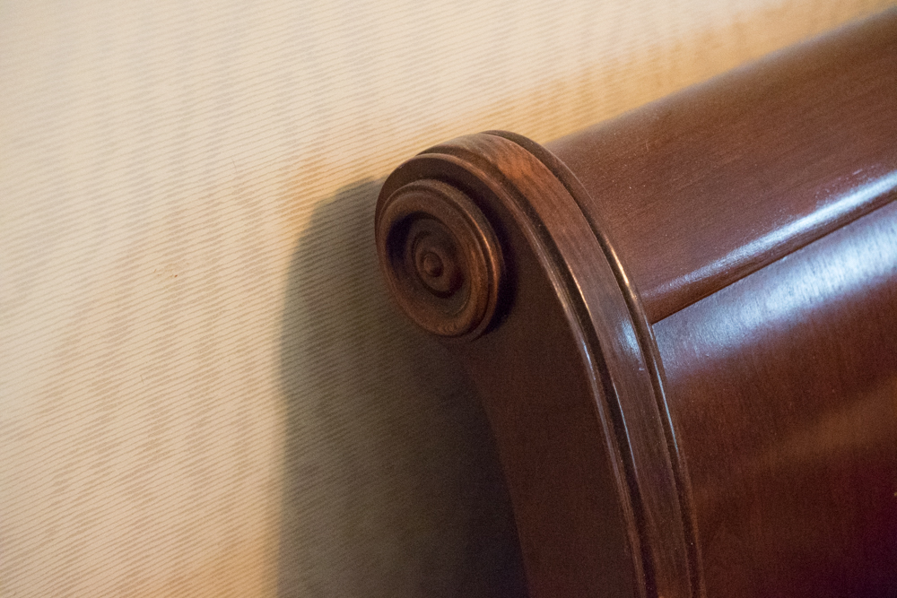 King Sized Walnut Sleigh Bed