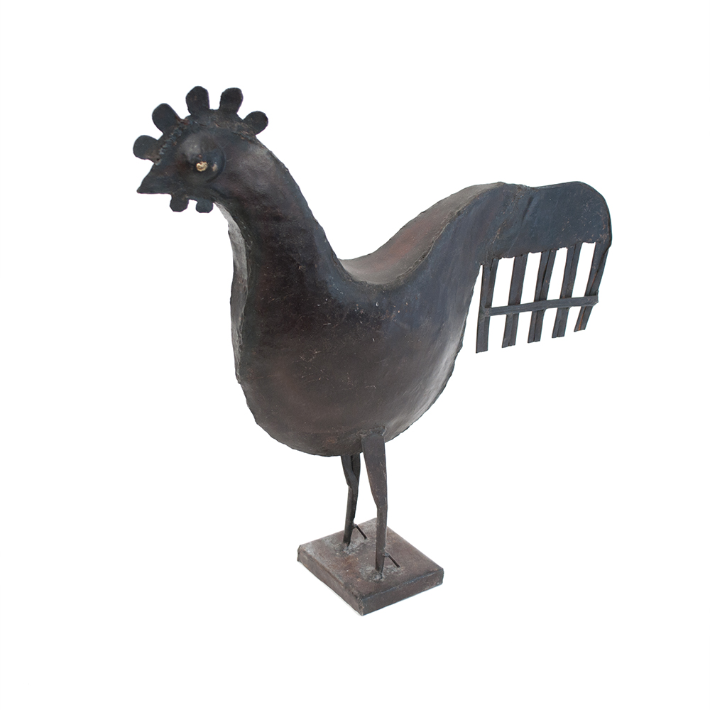 Metal Rooster Sculpture