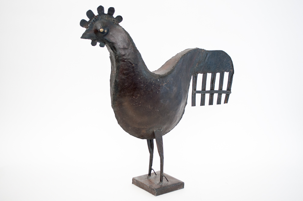 Metal Rooster Sculpture