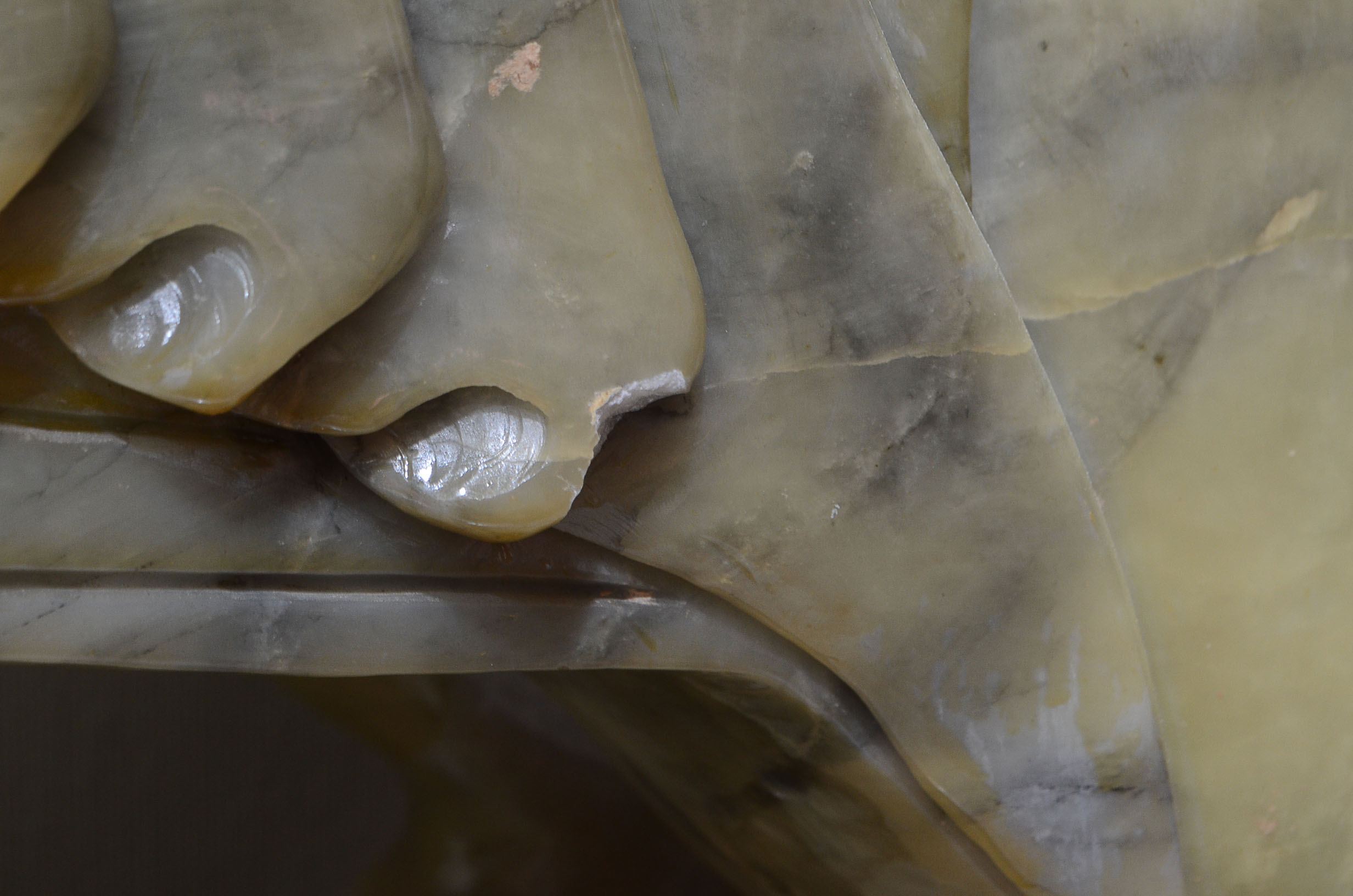 Tang Dynasty Style Jade Horse Sculpture on Marble Plinth