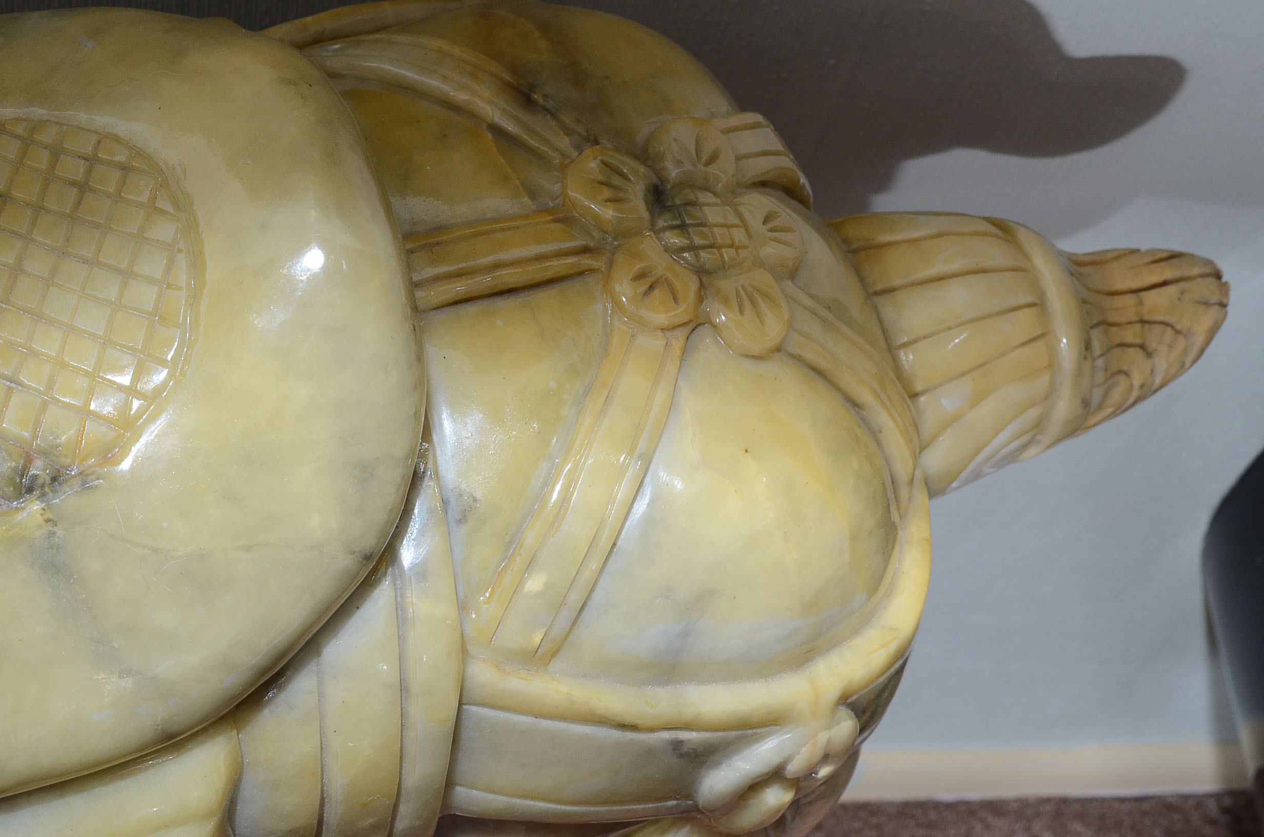 Tang Dynasty Style Jade Horse Sculpture on Marble Plinth