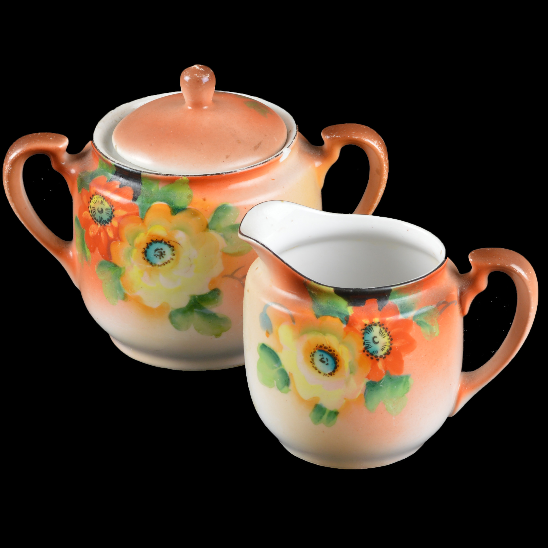 Vintage Hand-Painted Noritake Sugar and Creamer Set