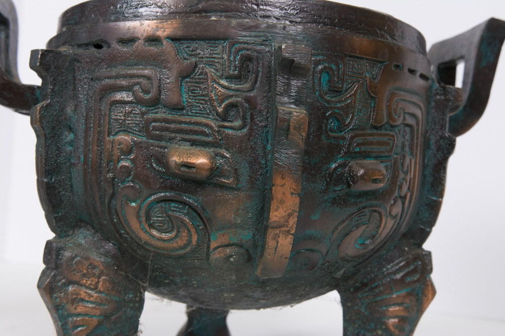 Cast Metal Bucket with a Bronze Finish