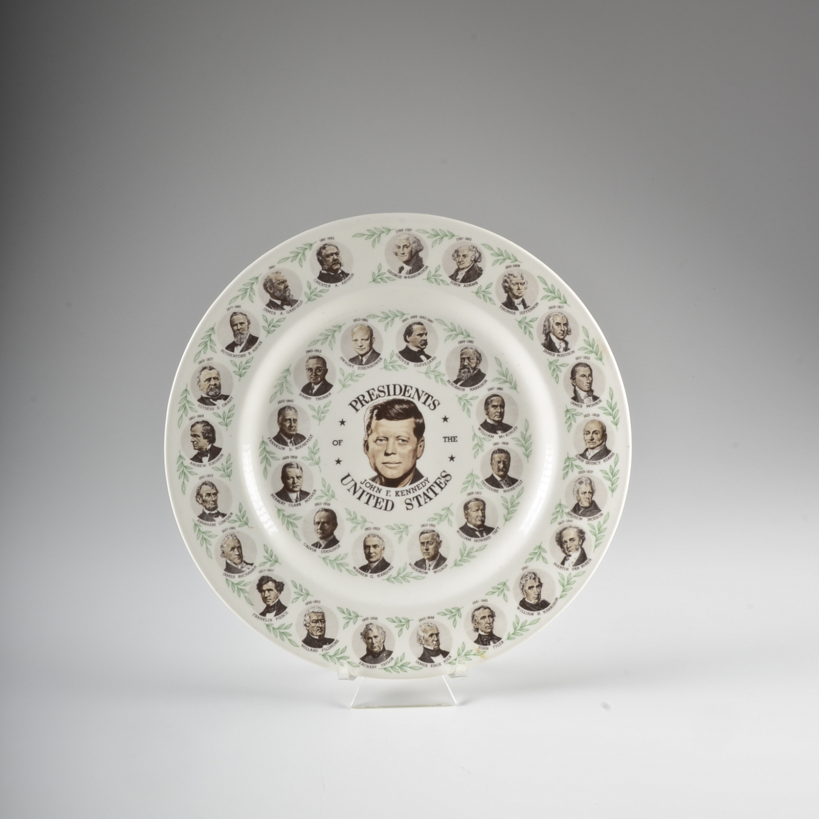 1960s Ceramic John F. Kennedy Presidential Collector Plate