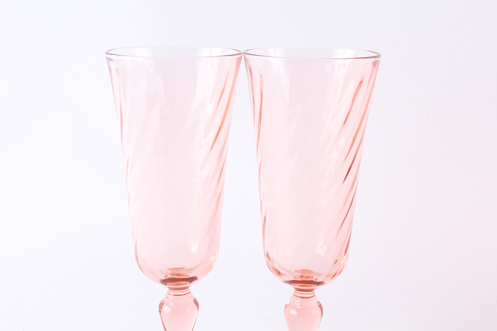 Luminarc Arcoroc France Rosaline Pink Swirl Glassware