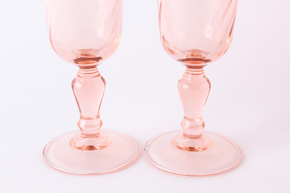 Luminarc Arcoroc France Rosaline Pink Swirl Glassware