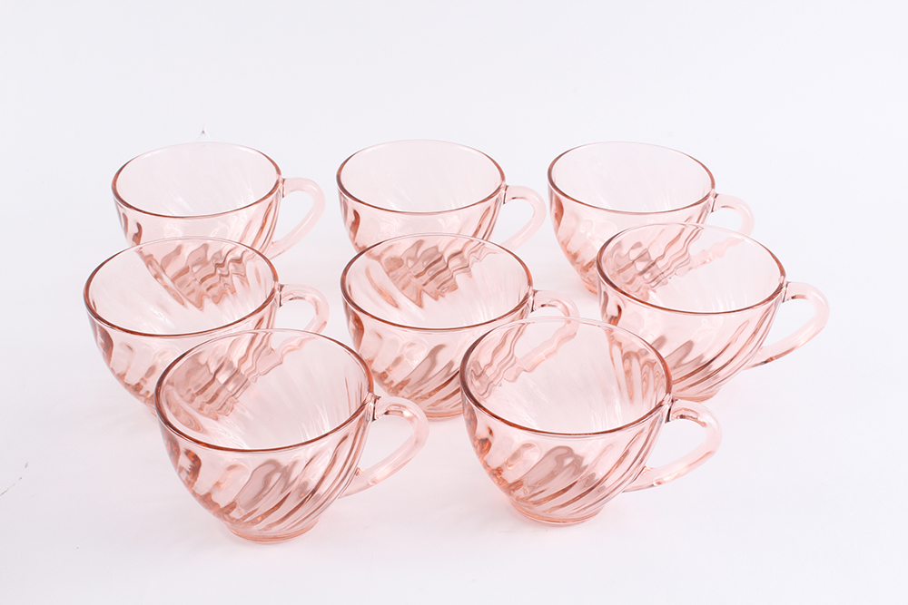 Luminarc Arcoroc France Rosaline Pink Swirl Glassware