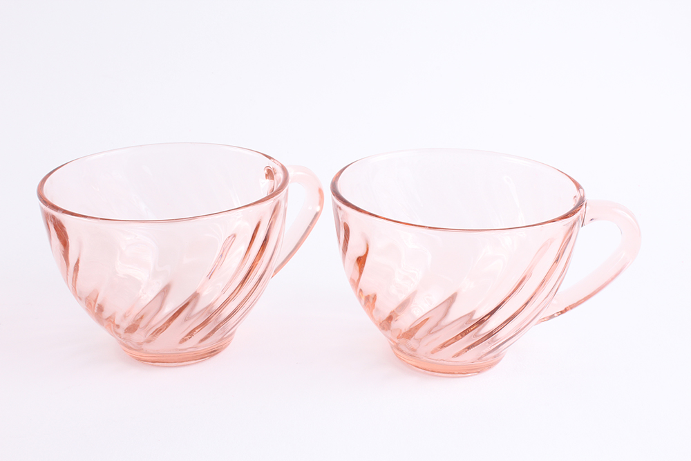 Luminarc Arcoroc France Rosaline Pink Swirl Glassware