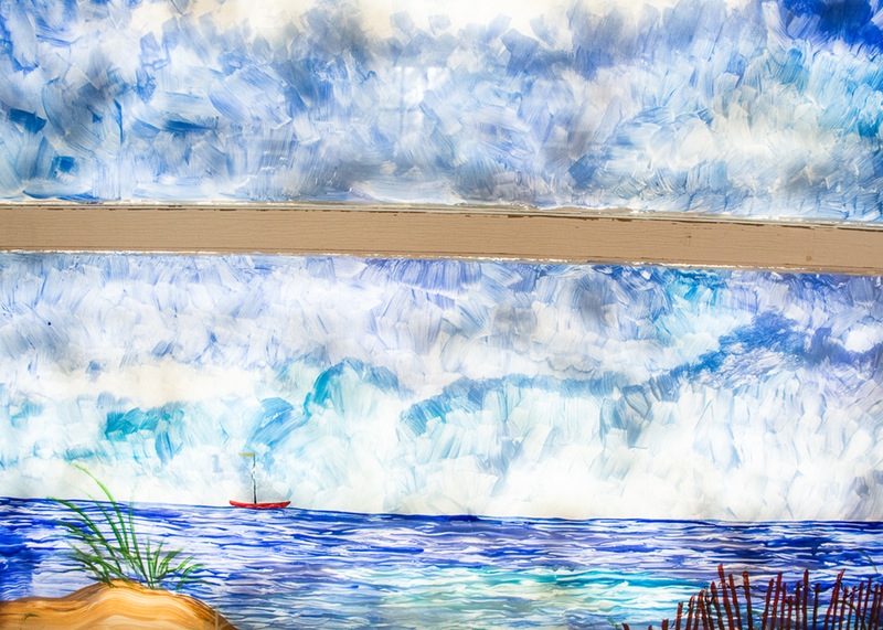 Hand Painted Beachscape Window Pane