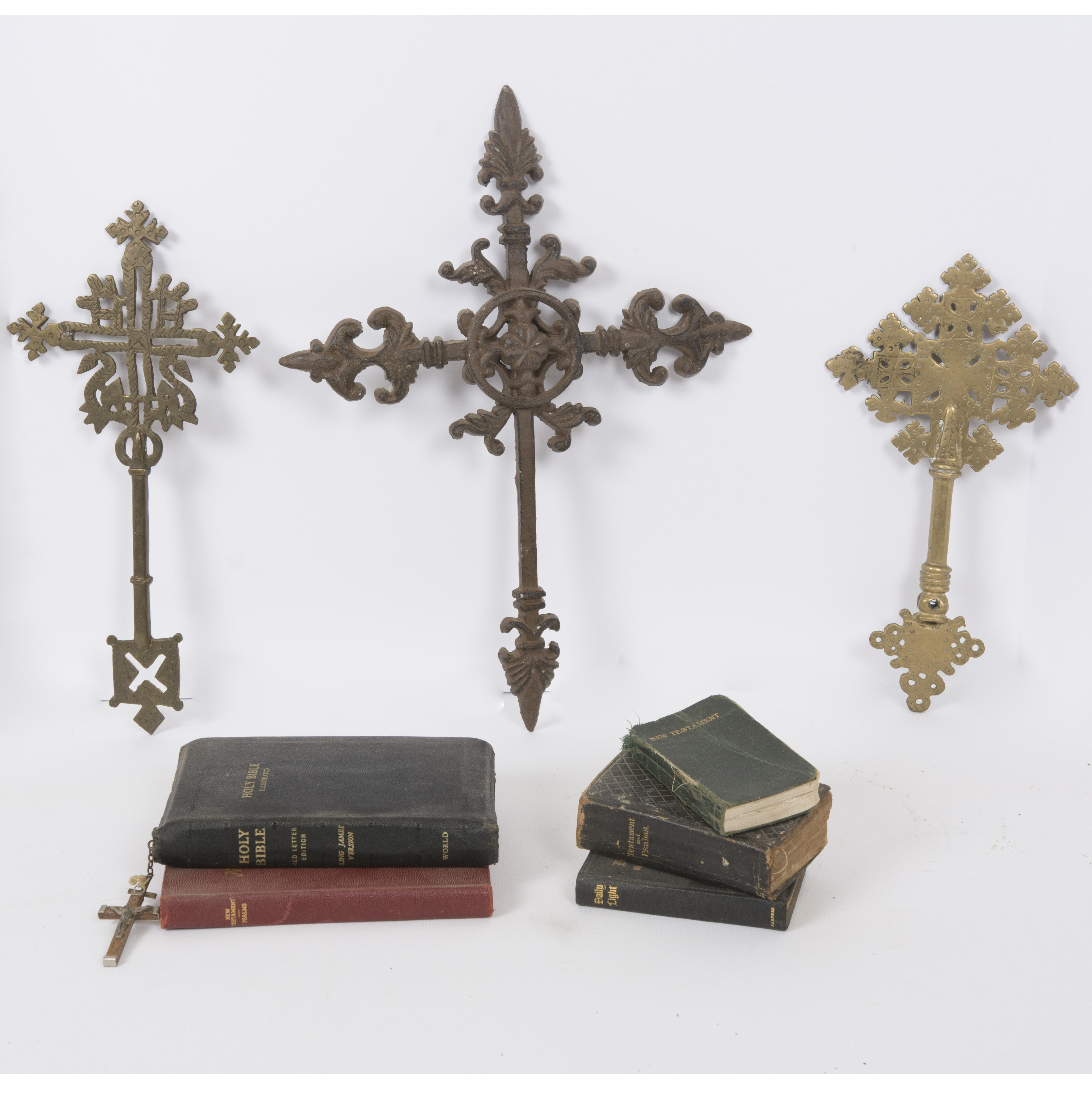 Vintage Bibles And Decorative Crosses