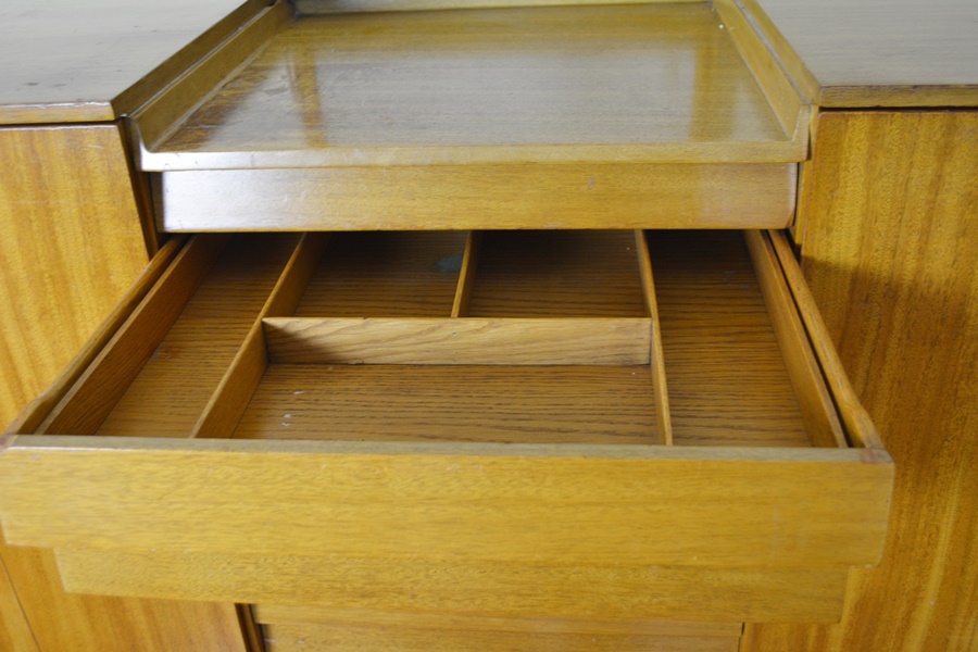 Mid Century Modern Oak Mid Height Armoire