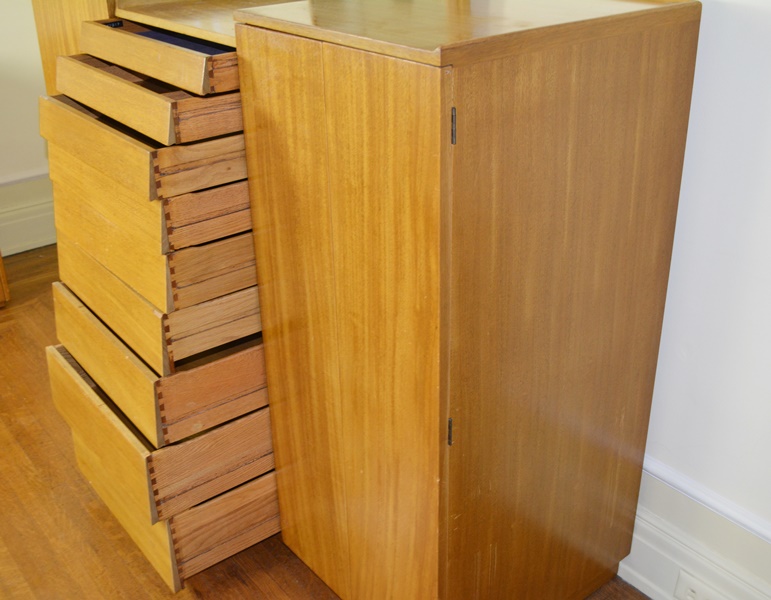 Mid Century Modern Oak Mid Height Armoire