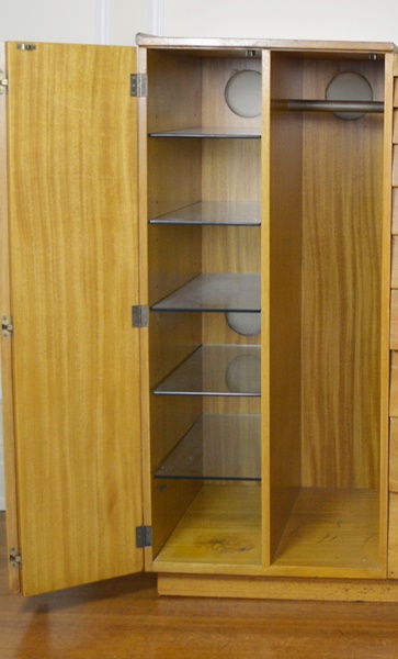 Mid Century Modern Oak Mid Height Armoire