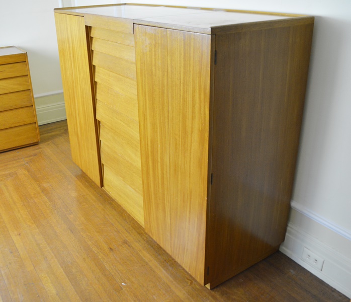 Mid Century Modern Oak Mid Height Armoire