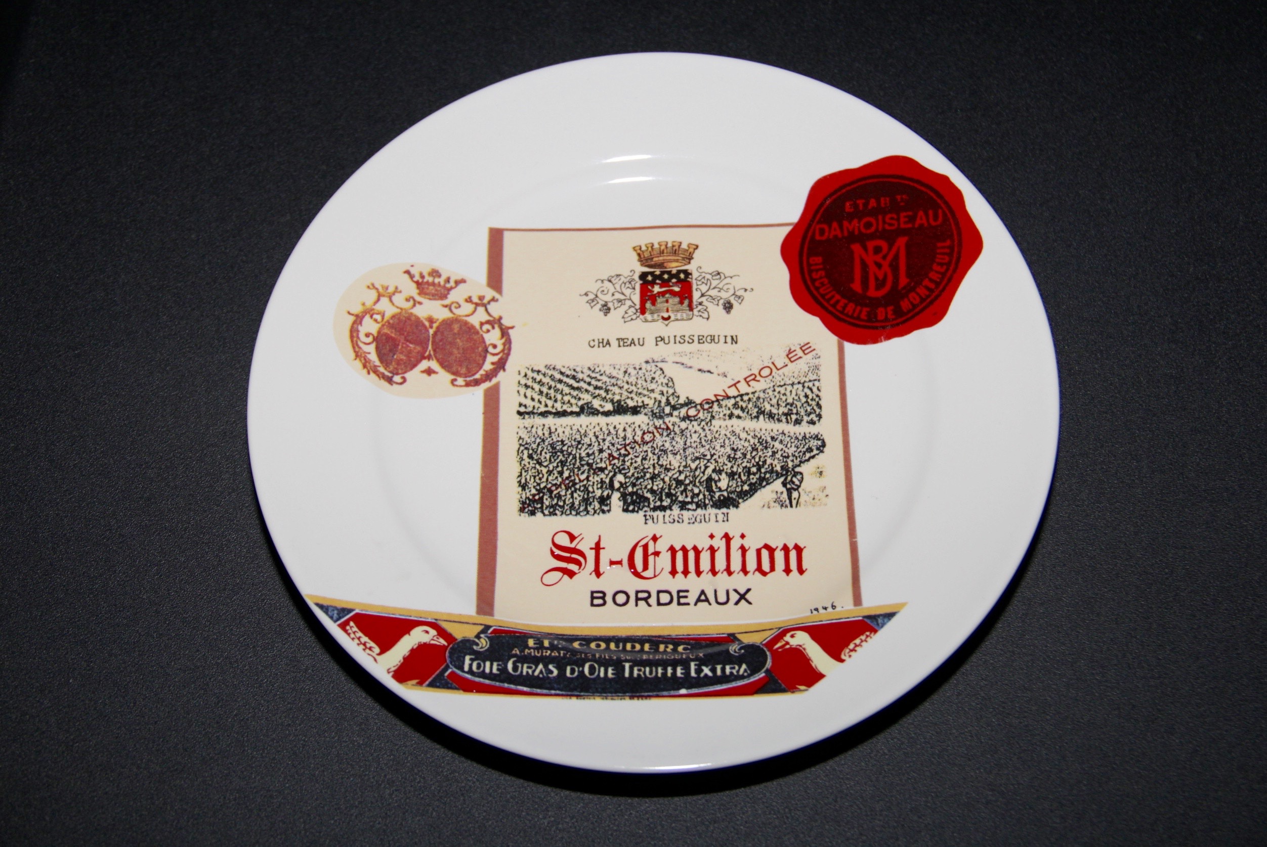 Set of Vintage French-Themed Plates