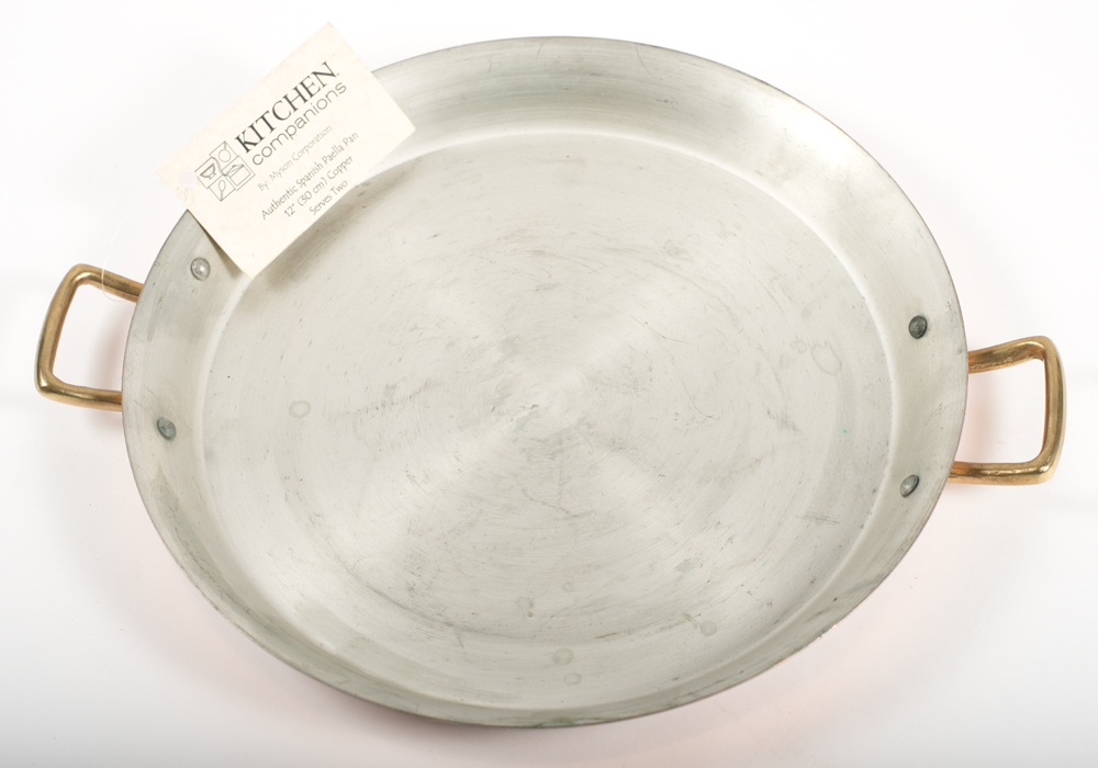 Copper Paella Pan and All-Clad Pans