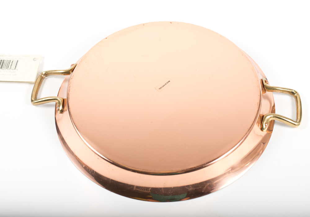 Copper Paella Pan and All-Clad Pans