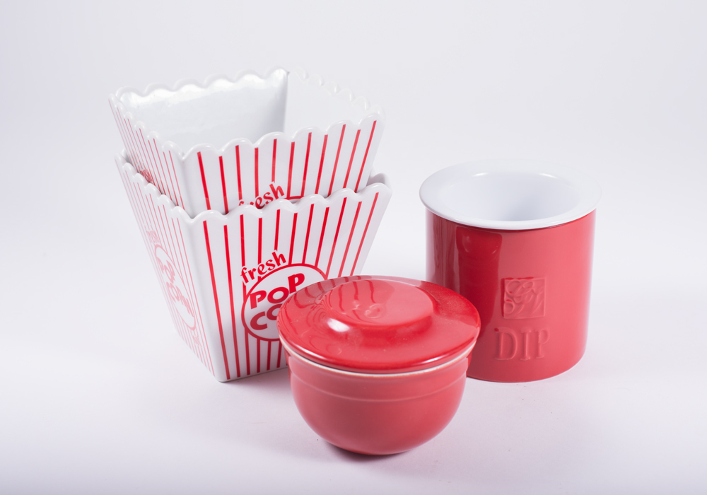 Movie Night Ceramic Serving Trio