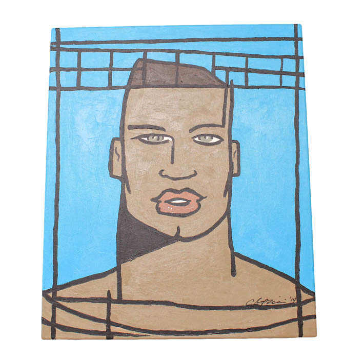 Signed Acrylic on Canvas Portrait