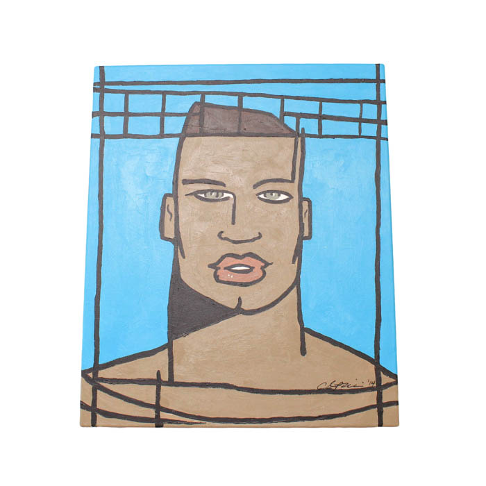 Signed Acrylic on Canvas Portrait