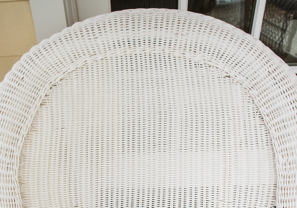 Outdoor Wicker Rocking Chairs and Table