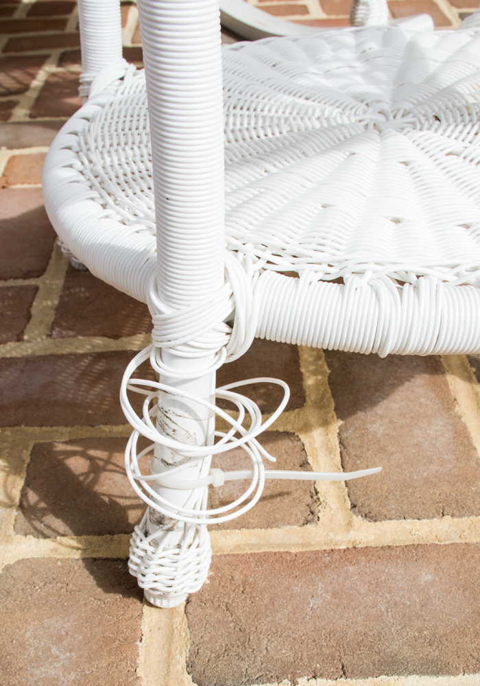 Outdoor Wicker Rocking Chairs and Table
